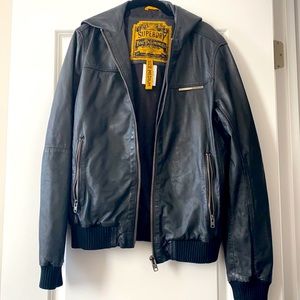 Superdry Leather Bomber Jacket